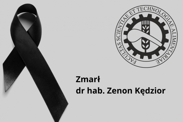 Grafika z szarfą pogerzbową i napisem zmarł dr hab. Zenon Kędzior