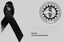 Zmarła inż. Krystyna Bender