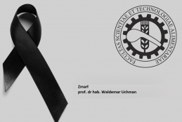 Grafika z szarfą pogerzbową i napisem zmarł prof. dr hab. Waldemar Uchman